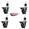 Service Caster 3.5'' Thermoplastic Rubber Swivel 1-7/8'' Expanding Stem Caster Set with Brake, 4PK SCC-EX20S3514-TPRB-PLB-178-4 - alternate 3